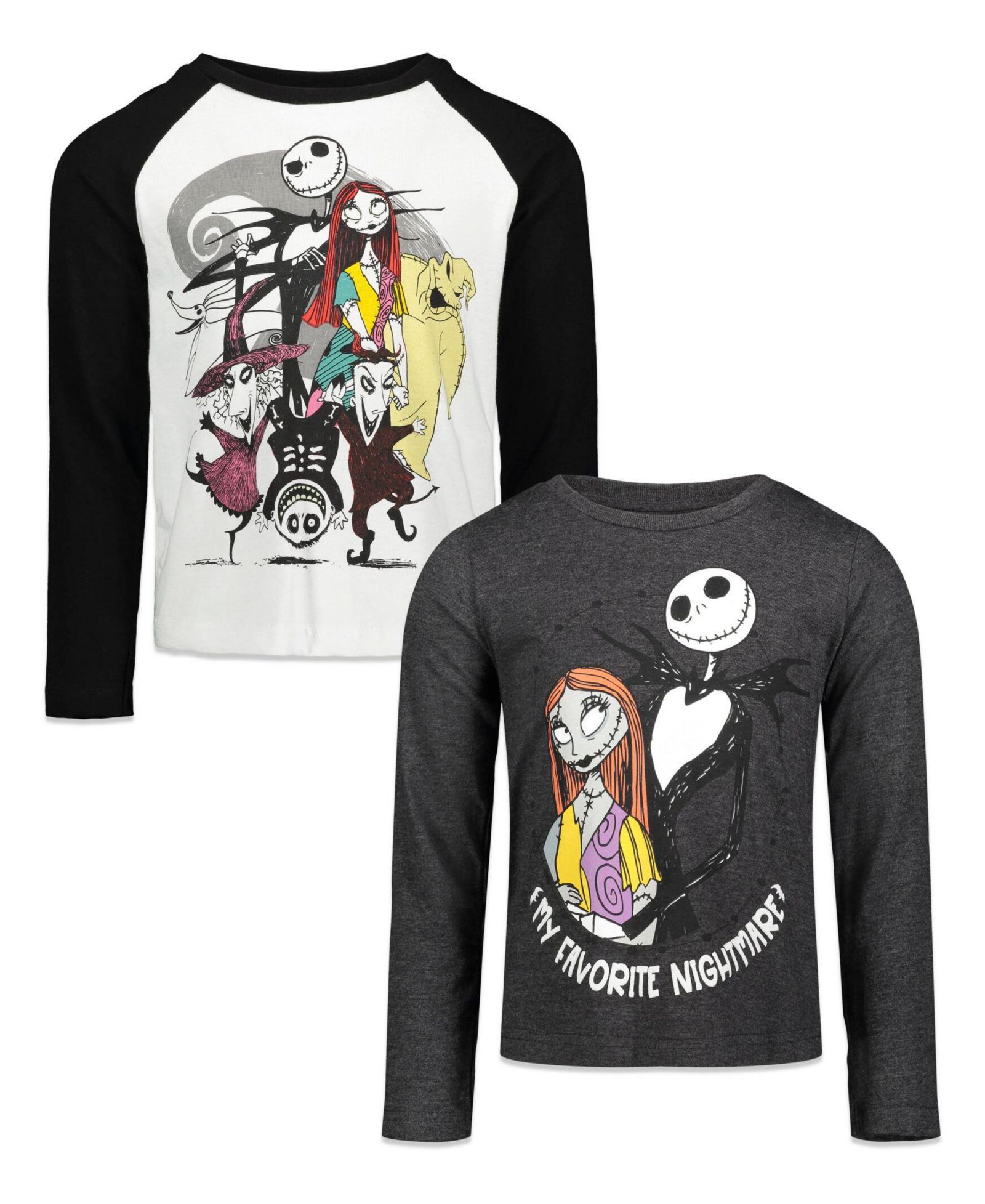 Набор из 2 футболок Disney Nightmare Before Christmas для девочек (Sally и Jack Skellington) для малышей