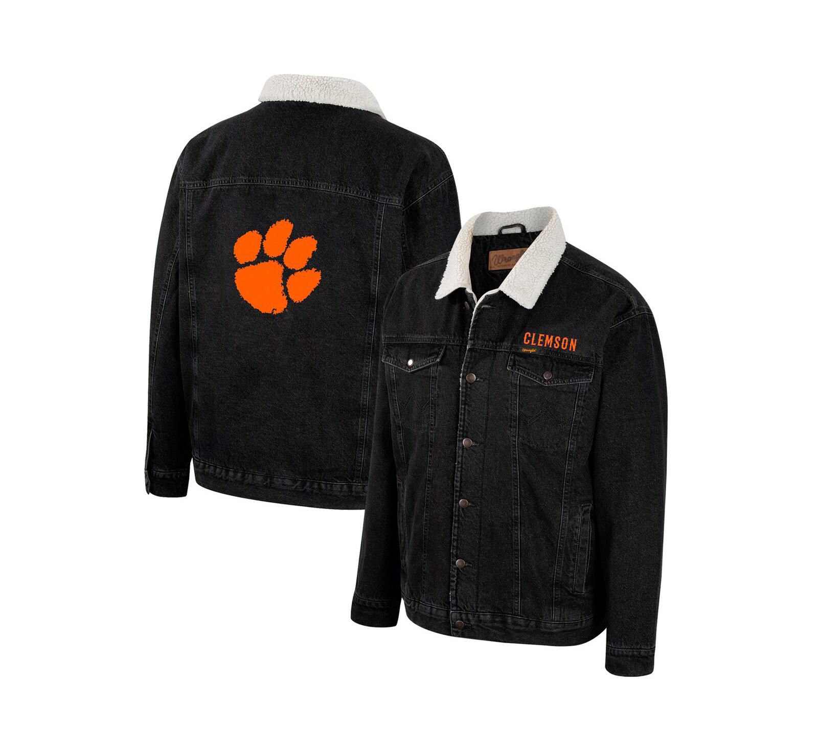 Мужская джинсовая куртка Colosseum x Wrangler Charcoal Clemson Tigers с пуговицами