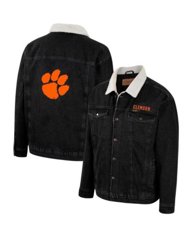 Мужская джинсовая куртка Colosseum x Wrangler Charcoal Clemson Tigers с пуговицами