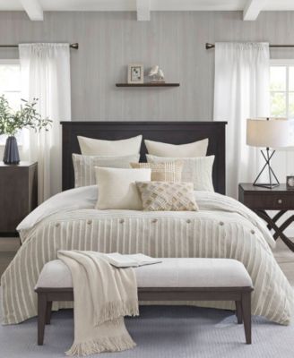 Madison Park Signature Essence Oversized Cotton Clipped Jacquard 9-Pc. Comforter Set, King
