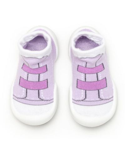 Komuello Infant Girl Breathable Washable Non-Slip Sock Shoes Walker - Violet