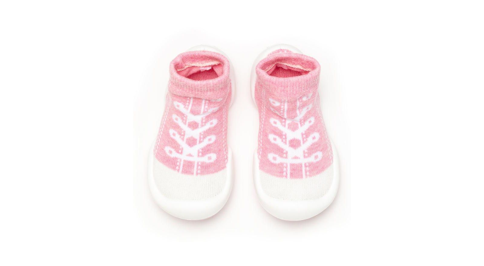 Komuello Infant Girl Breathable Washable Non-Slip Sock Shoes Sneakers - Pink