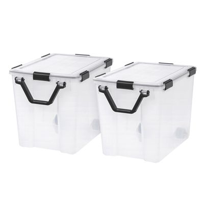 IRIS 103 Qt Storage Box with Gasket Seal Lid- Heavy Duty Moving Containers with Tight Latch, 2Pk