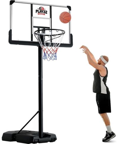 Спортивная баскетбольная стойка Play22usa регулируемая 10 ft с защитной панелью 44in