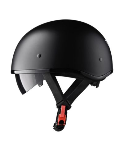 AHR Half Face Motorcycle Helmet Sun Visor DOT Approved Bike Chopper Matte Black