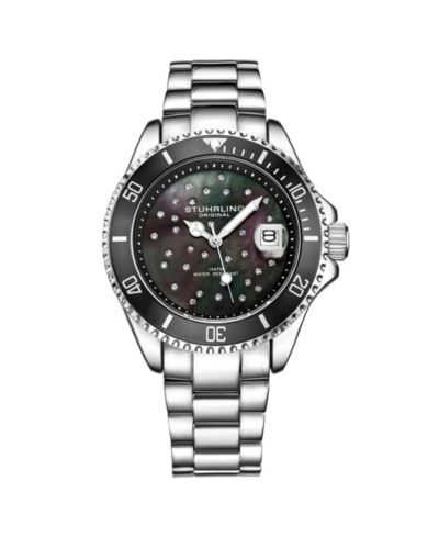 Stuhrling StarSea 3977 Женский Fashion Watch – Quartz Movement, 39mm Case, MOP Dial with Crystal Accents, 100M Water Resistance