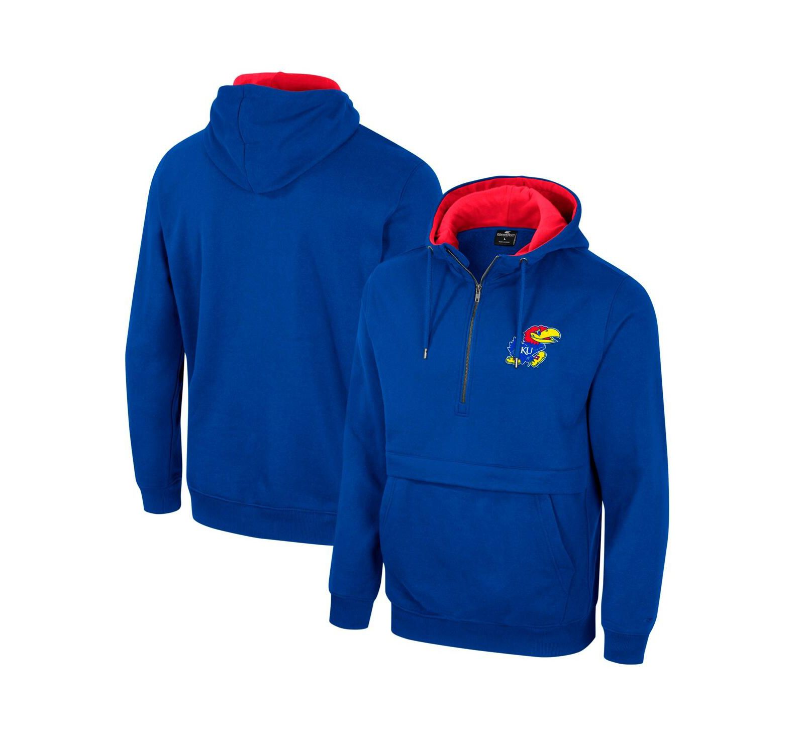 Мужское худи Colosseum Royal Kansas Jayhawks с полумолнией