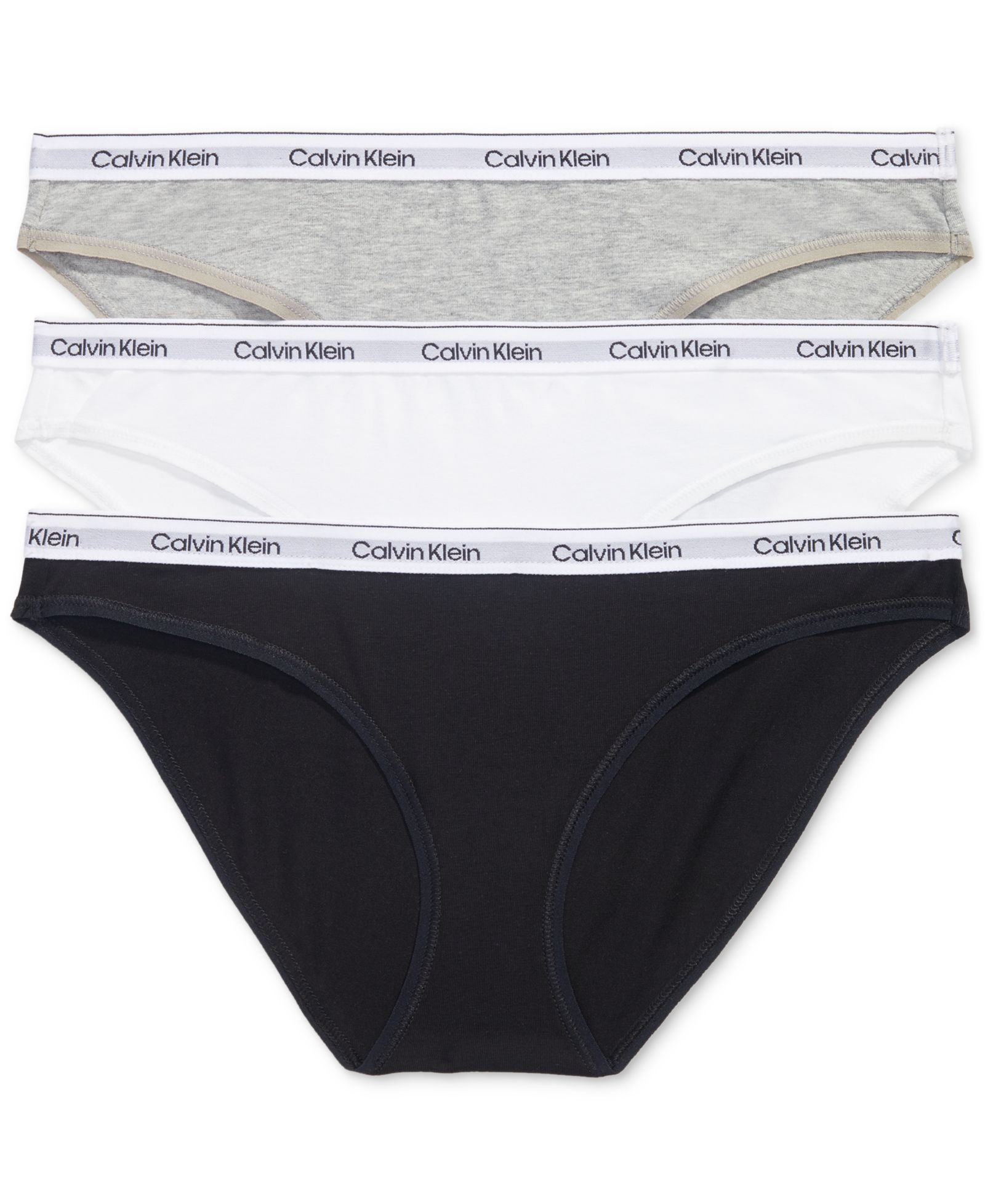 Calvin Klein Женский современный комплект нижнего белья Bikini Logo 3-Pack QD5207