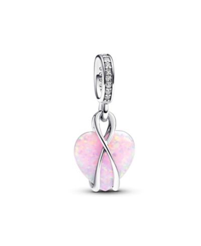 Подвеска Pandora Mom Opalescent Heart Dangle Charm