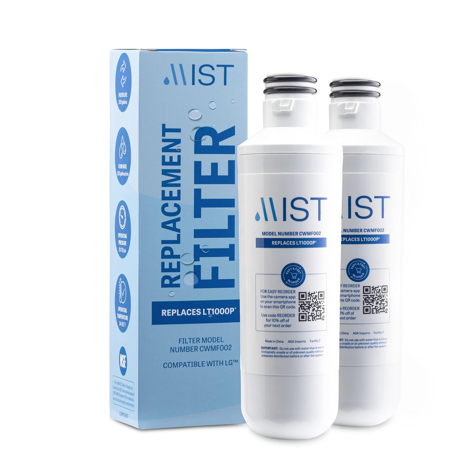 Mist Replacement Water Filter 2 Pack