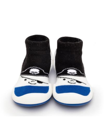 Komuello's Baby Boy First Walk Sock Shoes Pirate - Canvas Blue