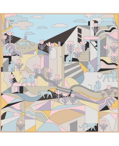 Jessie Zhao New York Double Sided Silk Scarf Of Jungle Puzzle