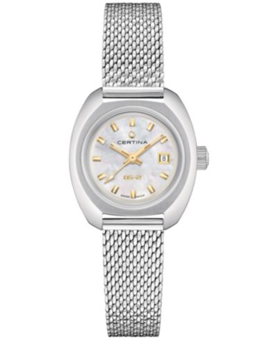 Женские швейцарские автоматические часы Certina Lady Stainless Steel Mesh Bracelet 28mm