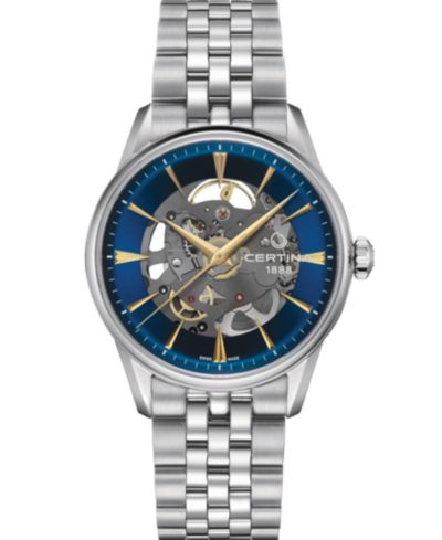 Certina Men's Swiss Automatic DS-1 Skeleton Stainless Steel Bracelet Watch 40mm
