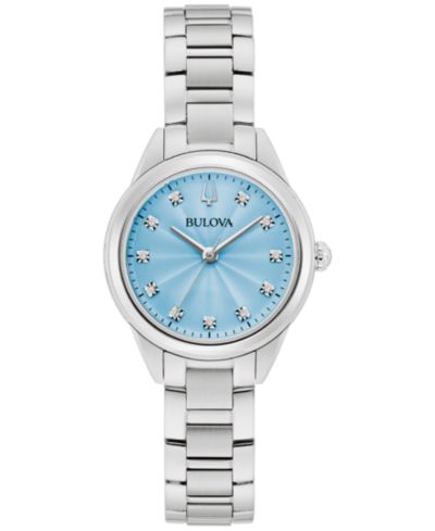 Bulova Женские часы Sutton с бриллиантовым акцентом, нержавеющая сталь, 28mm