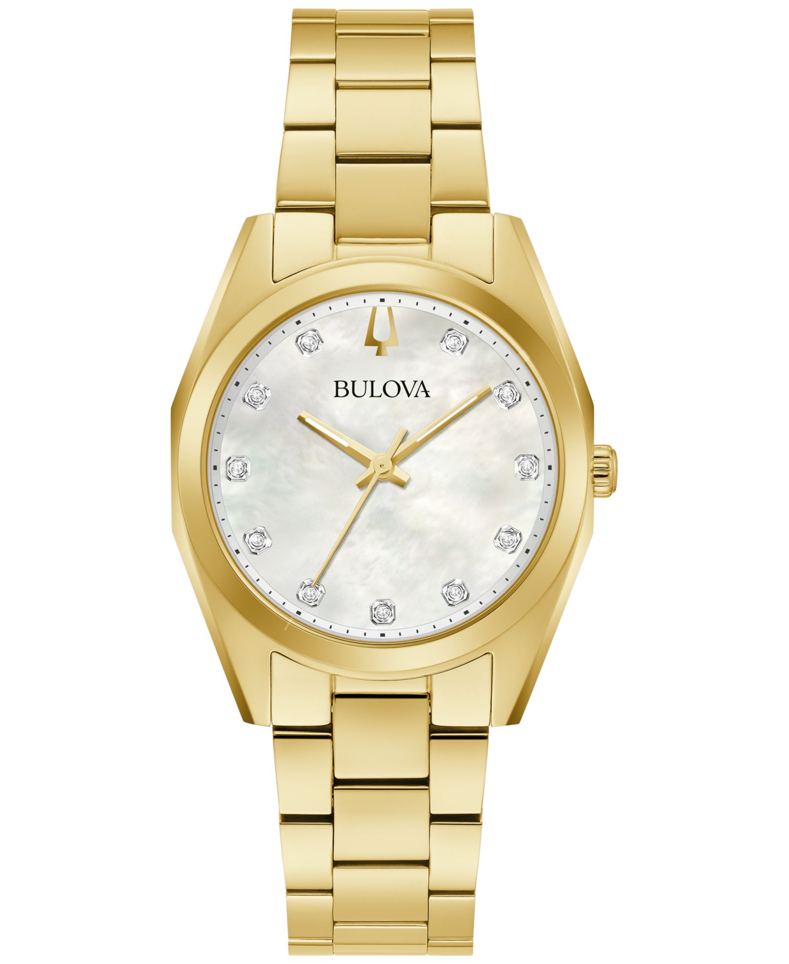 Bulova Женские Surveyor Diamond (1/20 ct. t.w.) Gold-Tone Stainless Steel Bracelet Watch 31mm