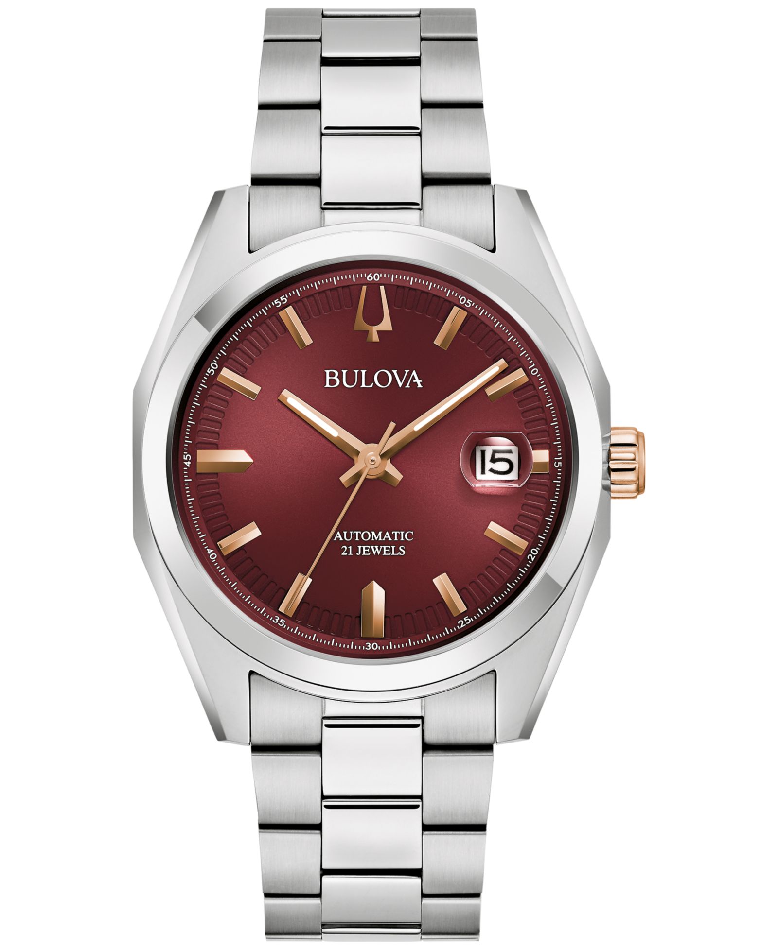 Bulova Мужские Automatic Surveyor Stainless Steel Bracelet Watch 39mm