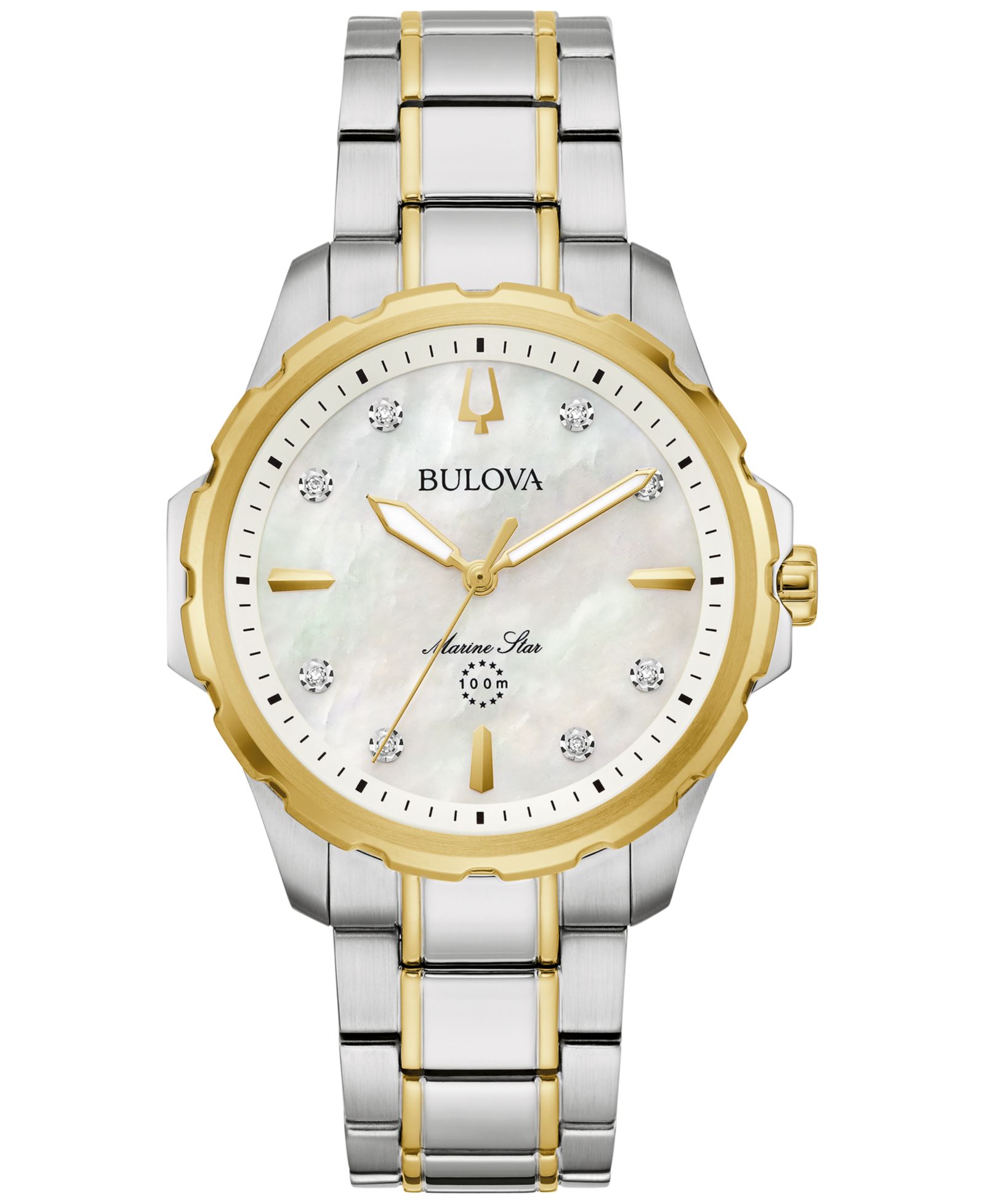 Bulova Women's Marine Star Diamond Accent Two-Tone Stainless Steel Bracelet Watch 36mm