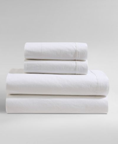 Calvin Klein Washed Cotton Percale 4-Pc. Sheet Set, King