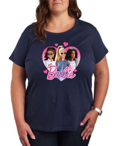 Hybrid Apparel женская модная футболка Plus Size с графикой Barbie Heart и круглым вырезом
