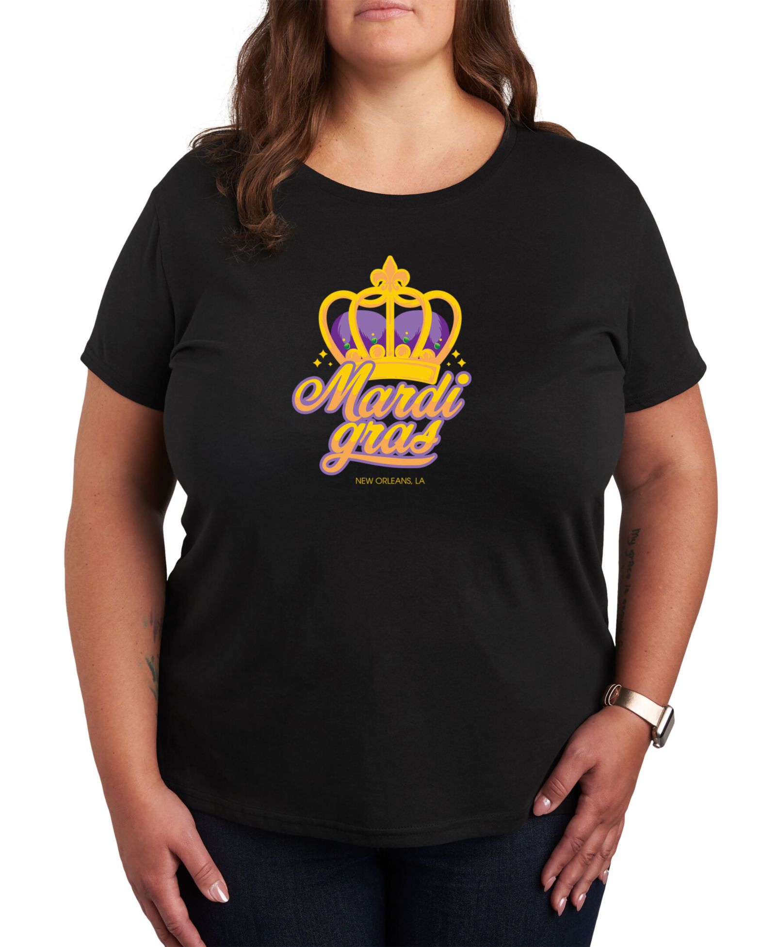 Hybrid Apparel модная футболка Plus Size с графическим принтом Mardi Gras