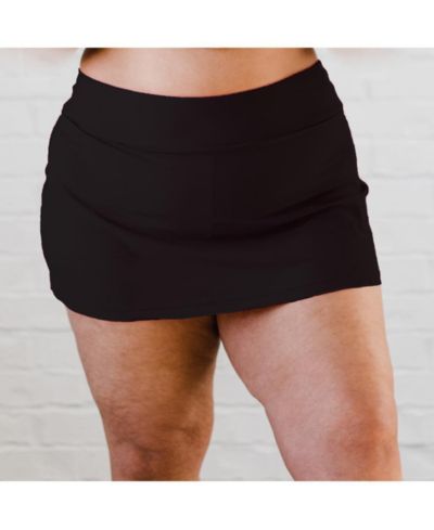 Calypsa Plus Size мини-юбка для плавания с шортами, устойчивая к хлору