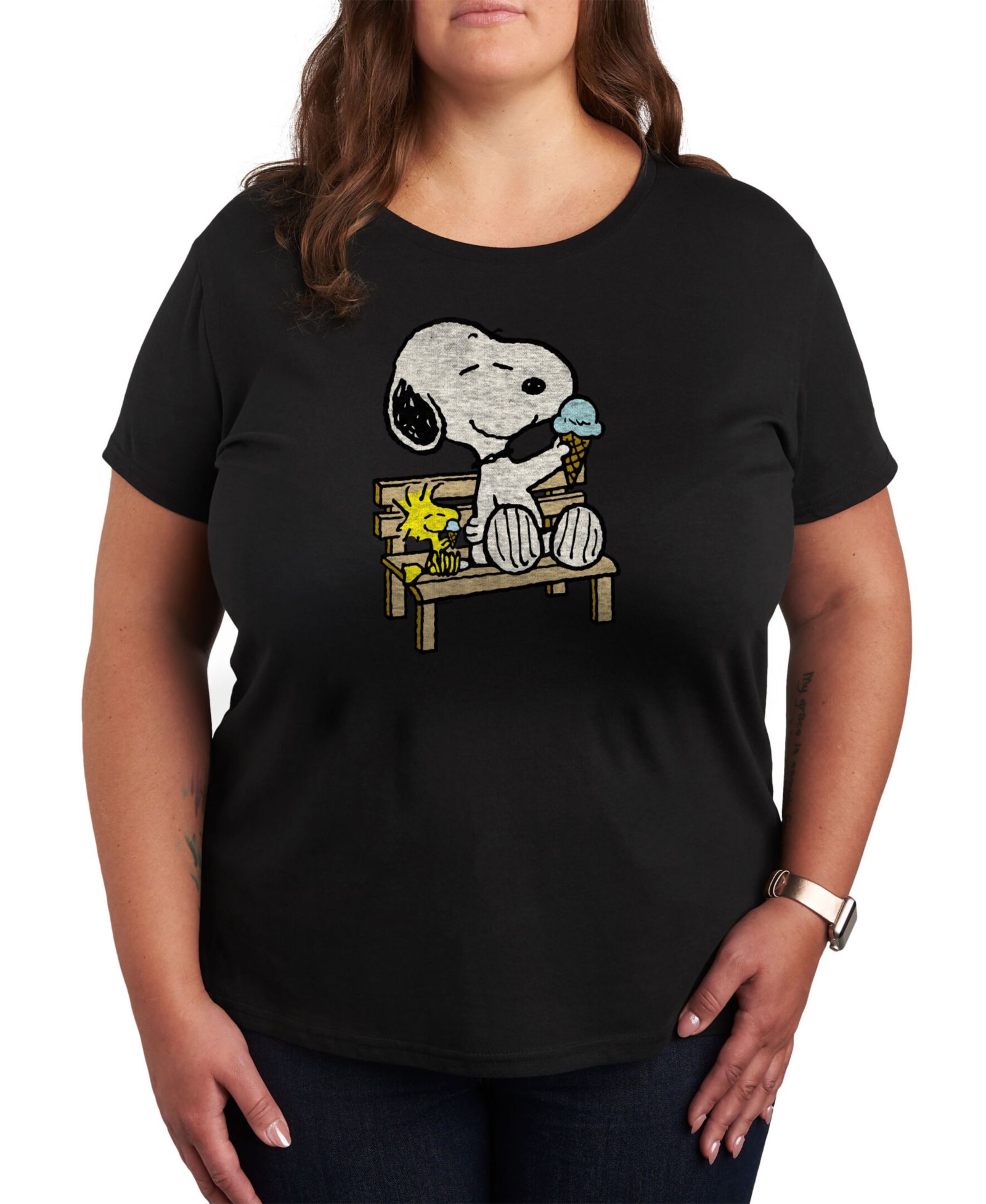 Hybrid Apparel Футболка с принтом Peanuts Snoopy & Woodstock Plus Size