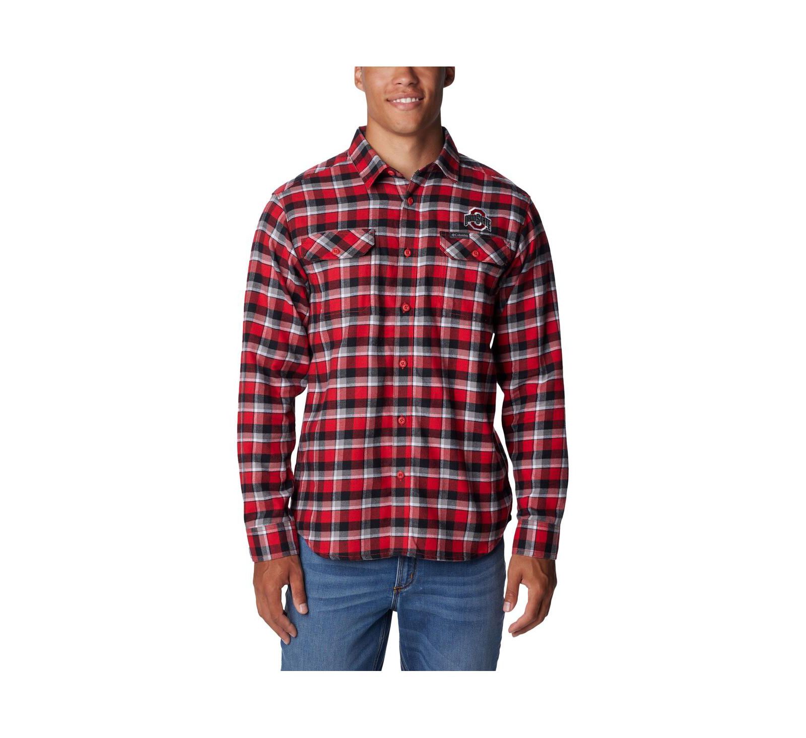Мужская фланелевая рубашка Columbia Scarlet Ohio State Buckeyes Flare Gun Long Sleeve