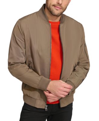 Calvin Klein Men's Solid-Color Zipper Flight Jacket