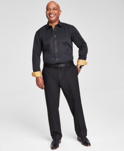 Мужская классическая рубашка Tayion Collection Slim-Fit Gold Trim Solid