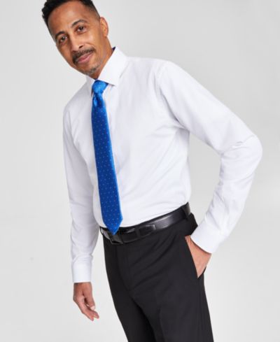Tayion Collection Мужская рубашка Slim-Fit с синей отделкой