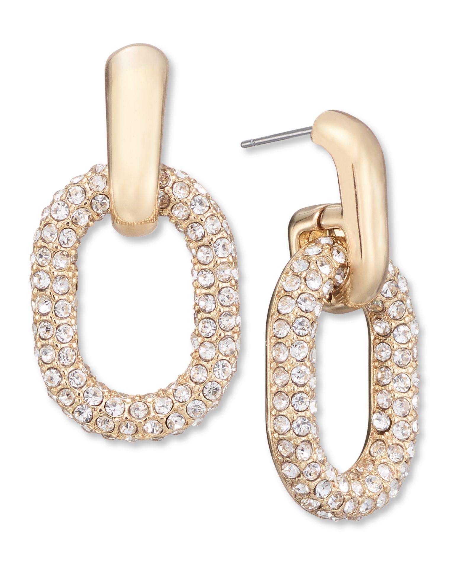 Серьги I.N.C. International Concepts Pavé Oval Link Drop