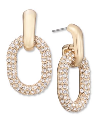 I.N.C. International Concepts Pavé Oval Link Drop Earrings, Created for Macy's