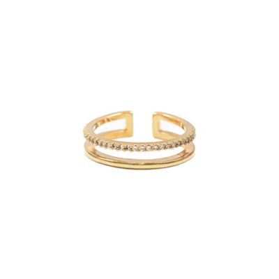 Bearfruit Jewelry кольцо Grace из позолоченного золота 14k с двойной полосой
