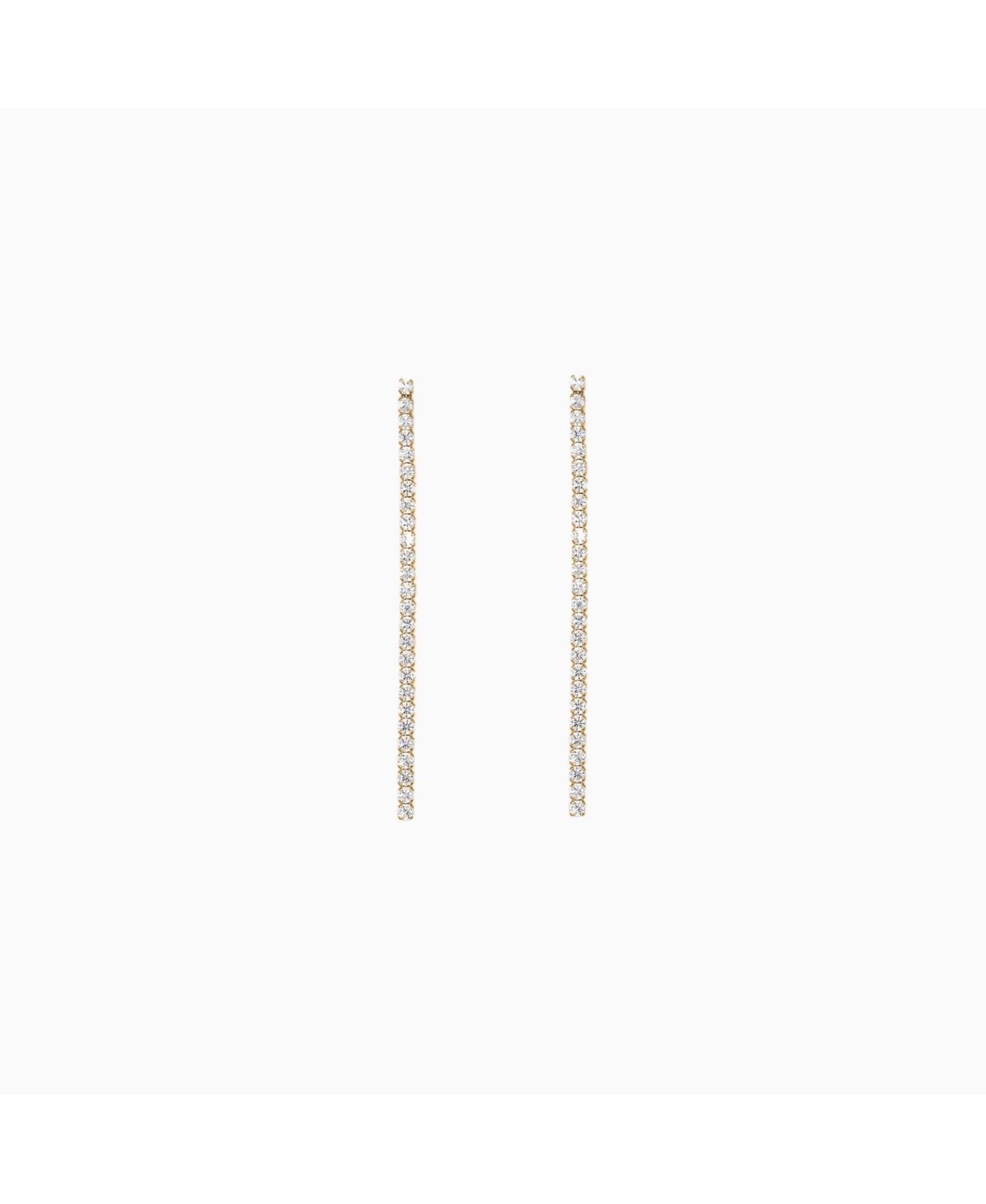 Sterling Silver 18k Gold Plated Cherie Earrings Crystal Trendy Sparkle