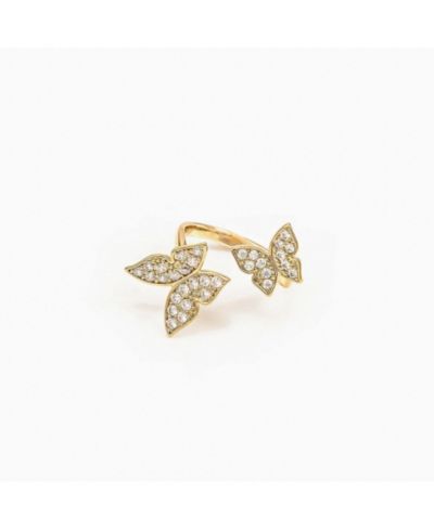 Кольцо-бабочка с напылением 14k Gold, изящное трендовое украшение