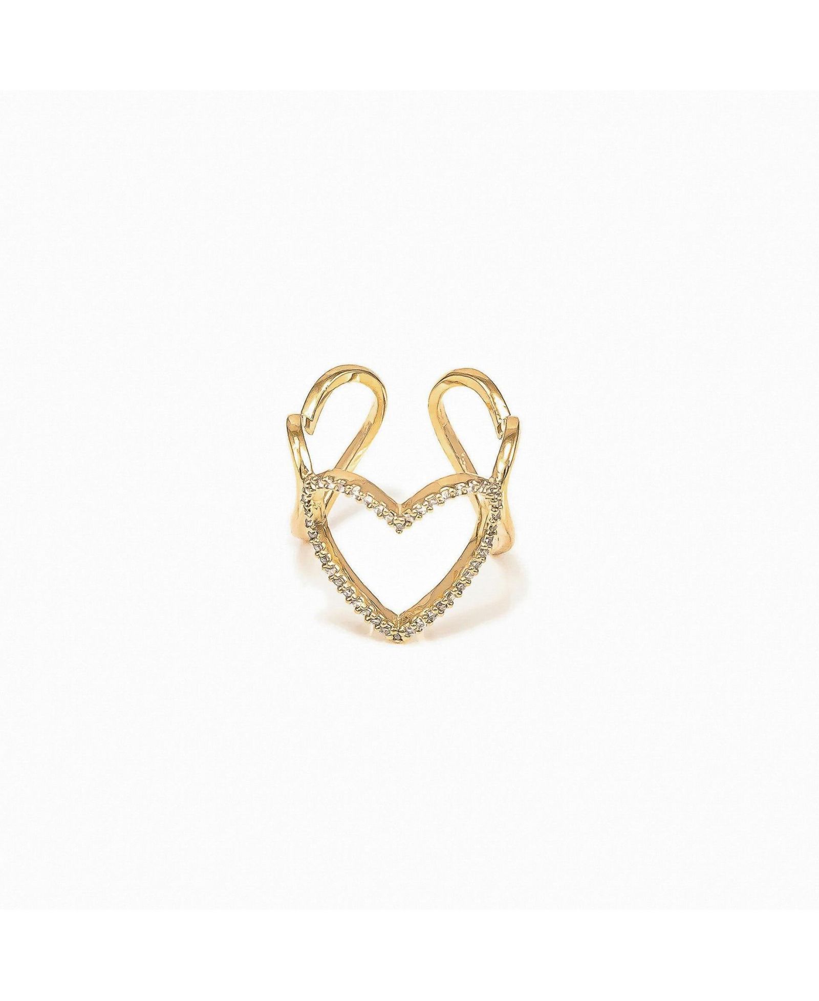 14k Gold Plated Mae Triple Heart Ring Dainty Romantic Trendy