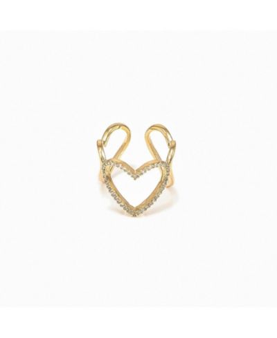 Кольцо Bearfruit Jewelry 14k Gold Plated Mae Triple Heart Dainty Romantic Trendy