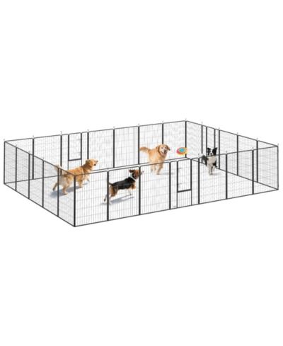 PawHut 44.5" H Dog Playpen, 24 Panels Puppy Playpen