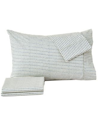 Madelinen Striped Wrinkle Resistant Microfiber 4-Pc. Sheet Set, Full