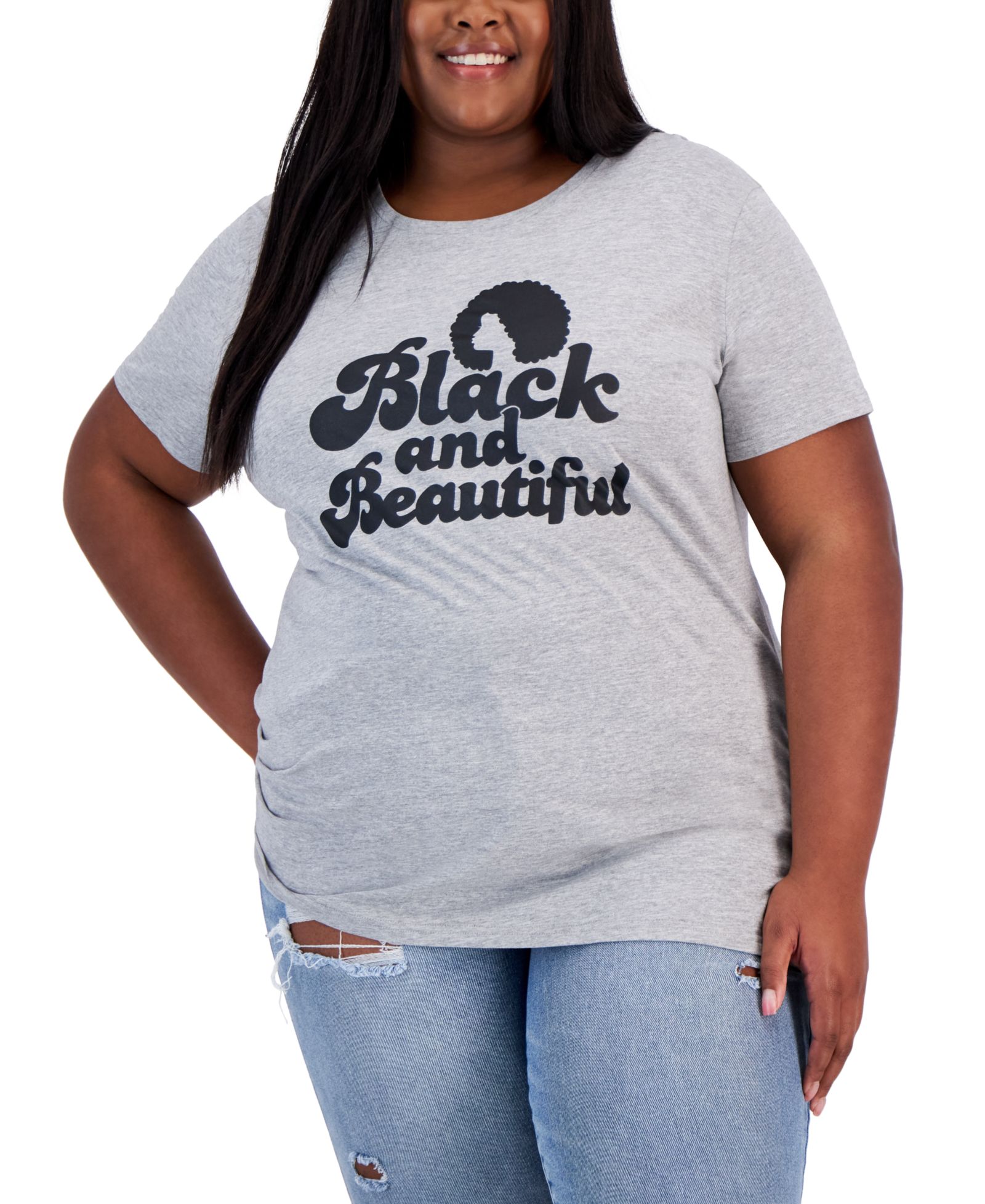Модная футболка Plus Size с графическим принтом Hybrid Apparel Black