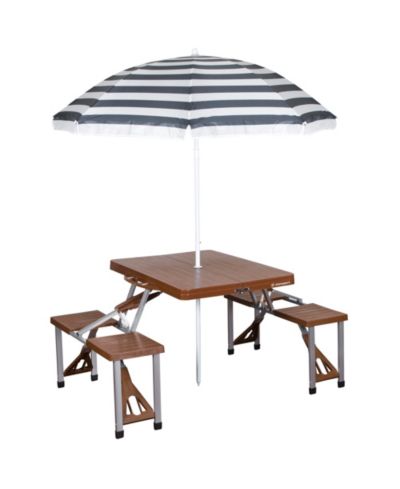 Комплект стол и зонт Stansport Picnic Table and Umbrella Combo - Brown