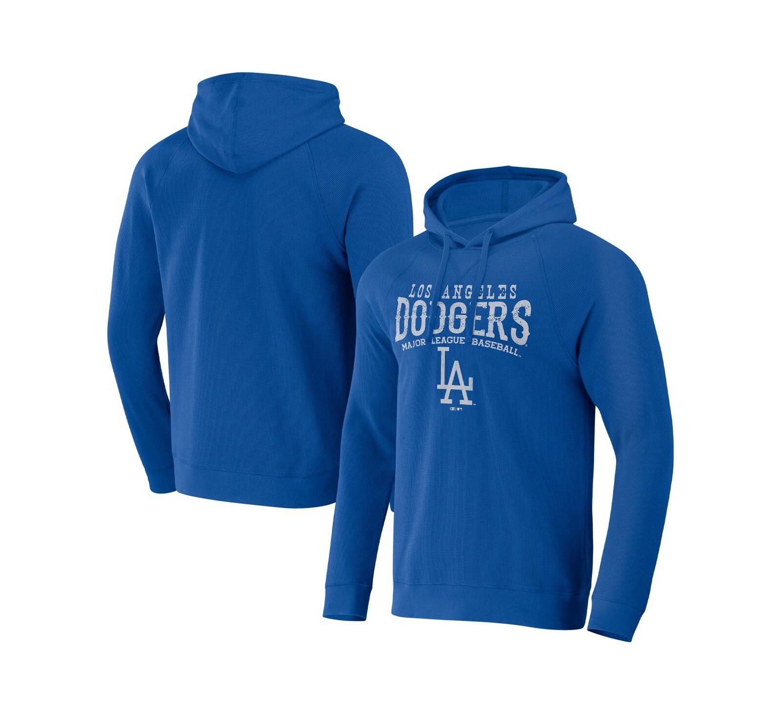 Мужская толстовка Darius Rucker Collection by Fanatics Royal Distressed Los Angeles Dodgers Waffle-Knit Raglan Pullover