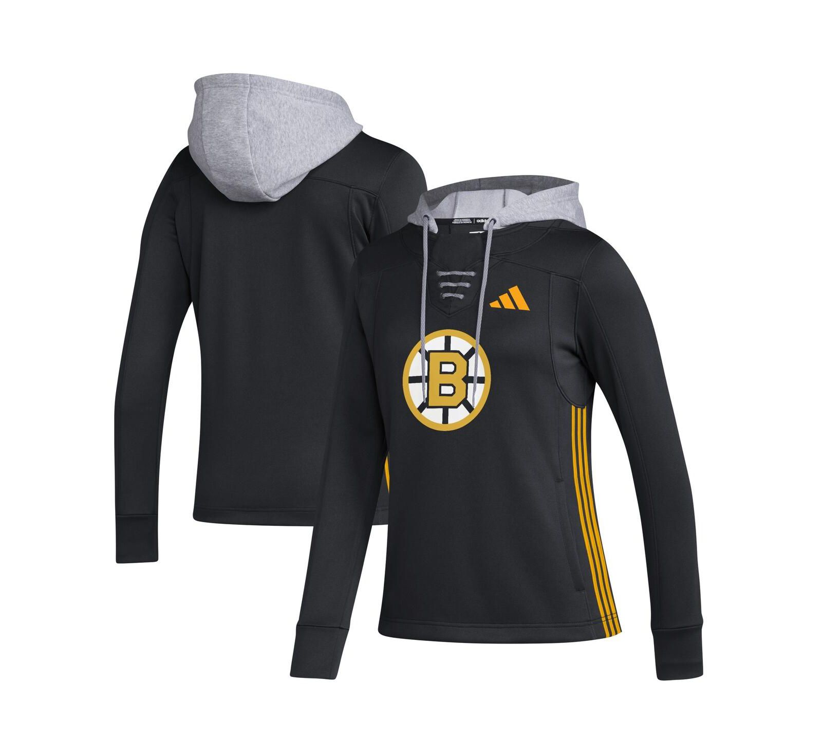 Женское худи adidas Boston Bruins Refresh Skate Lace AEROREADY черное