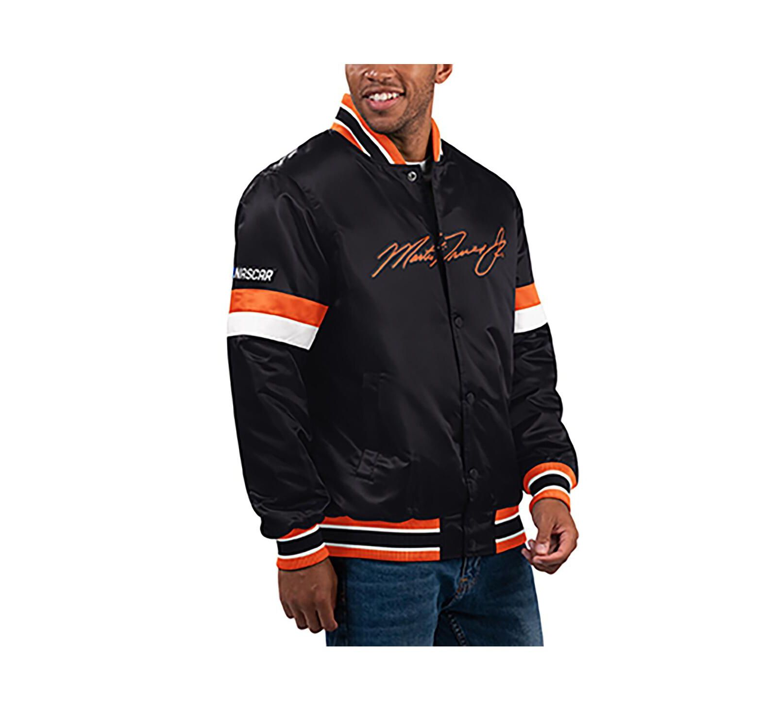 Men's Starter Black Martin Truex Jr Home Game Full-Snap Varsity Jacket