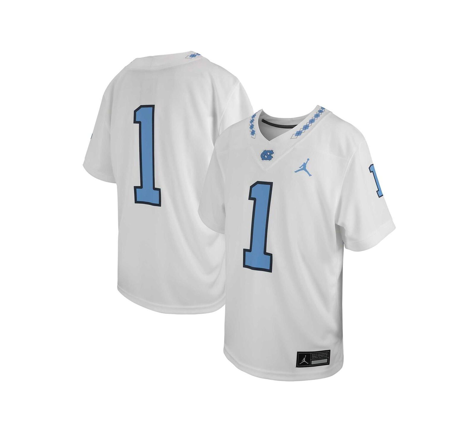 Джерси Jordan #1 White North Carolina Tar Heels Untouchable Replica Game