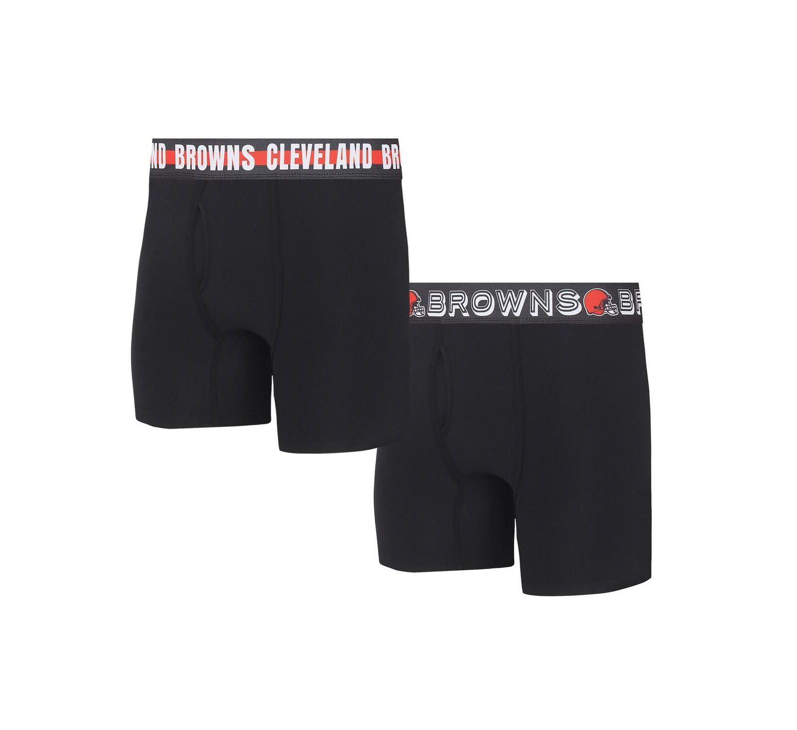 Men's Concepts Sport Cleveland Browns Gauge Knit Boxer Brief Two-Pack