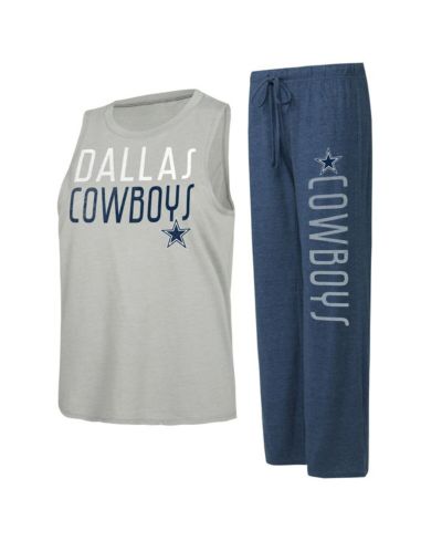 Женский комплект для отдыха Concepts Sport: майка и брюки Dallas Cowboys, темно-синий и серый