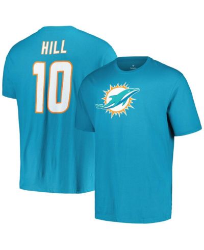 Men's Fanatics Tyreek Hill Aqua Miami Dolphins Big and Tall Player Name and Number T-shirt