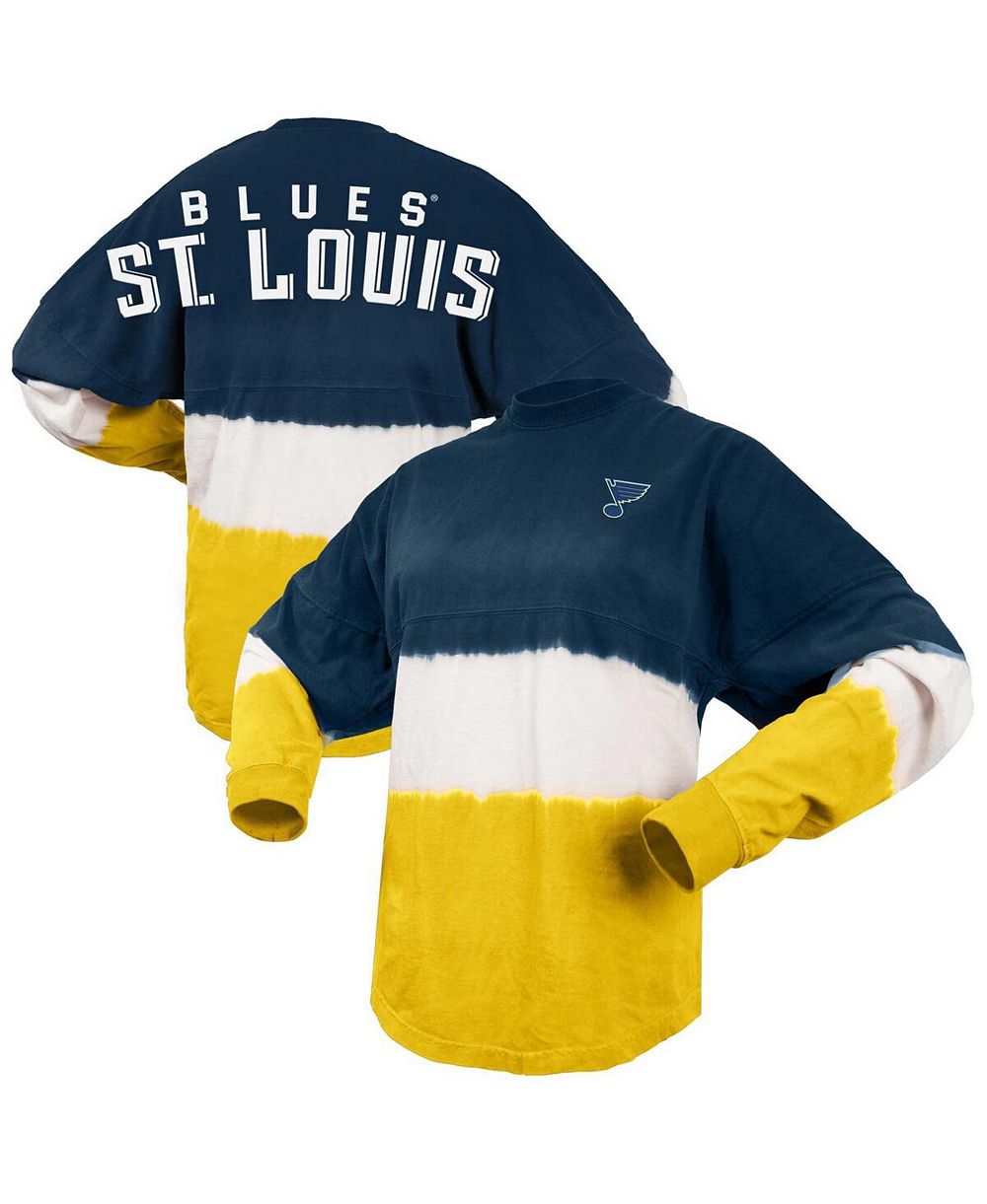 Женская футболка Spirit Jersey Navy, Gold St. Louis Blues Ombre с длинным рукавом